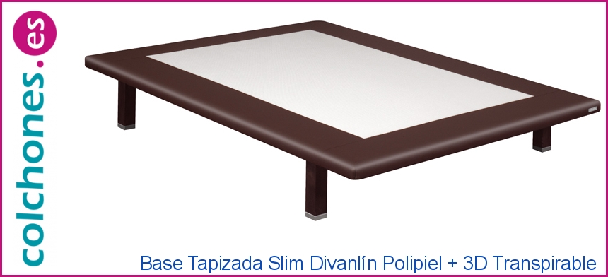 Base tapizada Slim Divanlin polipiel + 3D de Pikolin