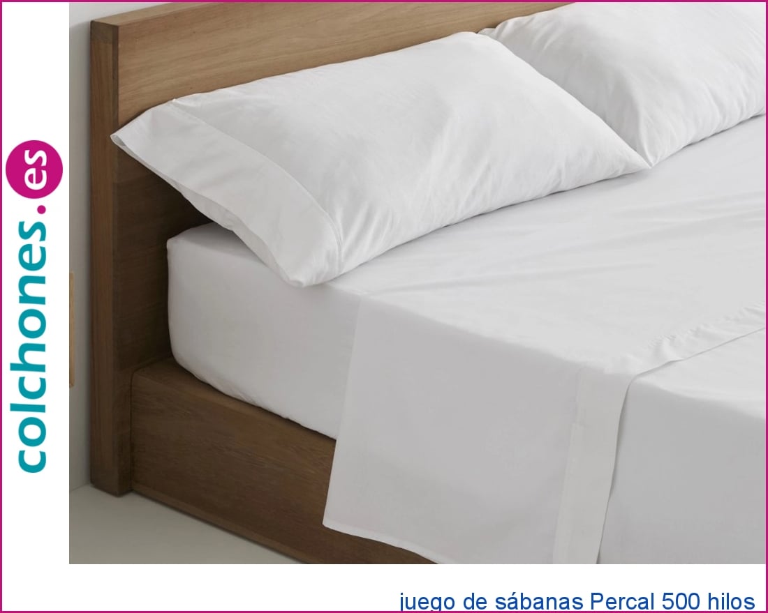 juego de s&aacute;banas Percal 500 hilos de Estelia