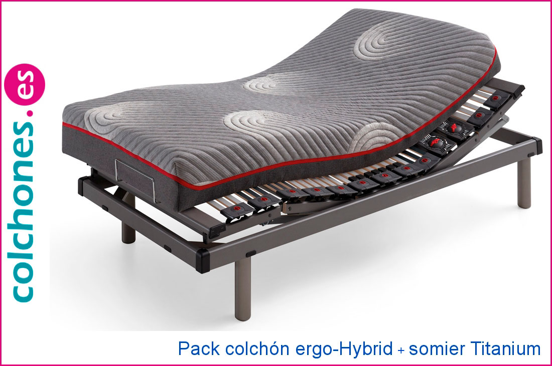 colchón ergo-Hybrid Hukla y somier articulado Titanium-M