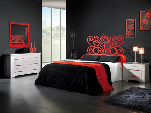 Dormitorio-Moderno-Rojo-y-Negro