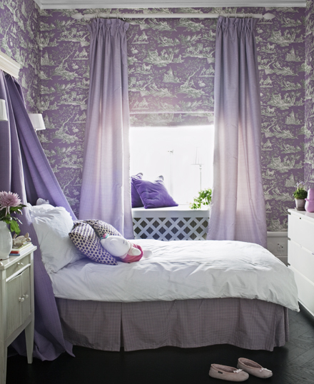dormitorio en color lila. Fuente: https://es.pinterest.com
