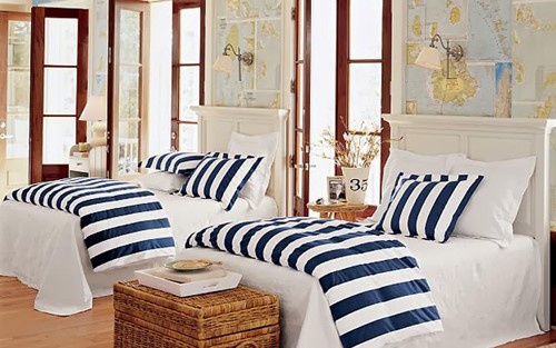 dormitorio estilo navy. Fuente: Imagen de Verynicethings