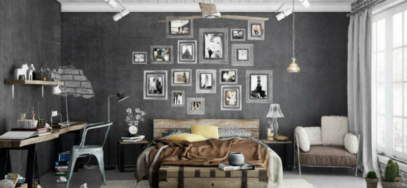 Dormitorio estilo industrial