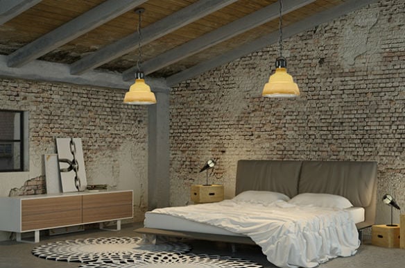 Dormitorio decoración industrial