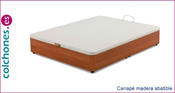 Canape Abatible Flex Con Patas Y Rueda Acabado Madera